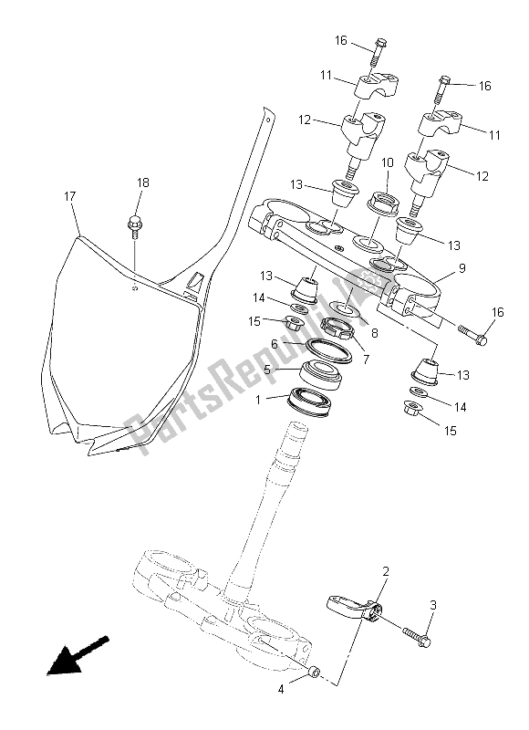 Toutes les pièces pour le Pilotage du Yamaha YZ 250 FX 2015