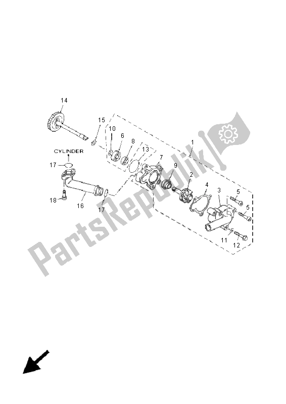 All parts for the Water Pump of the Yamaha YP 250R X MAX Black 2009