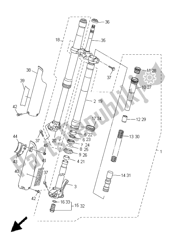 Tutte le parti per il Forcella Anteriore del Yamaha YZ 250F 2005