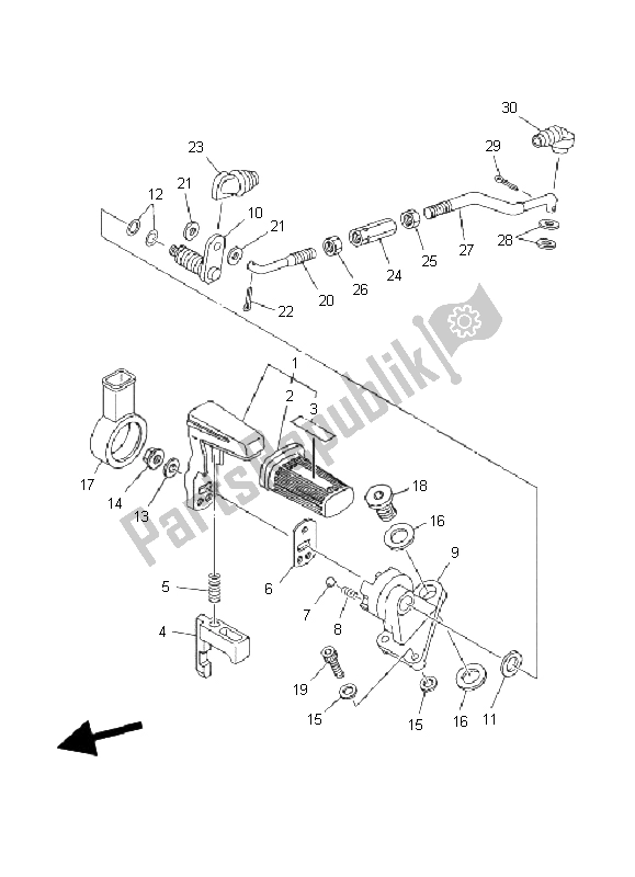 All parts for the Drive Selector of the Yamaha YFM 250 Bear Tracker 2X4 2004