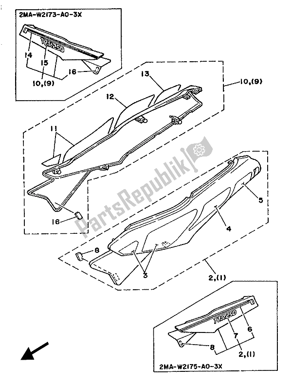 All parts for the Alternate (chassis) (for At) of the Yamaha TZR 250 1987