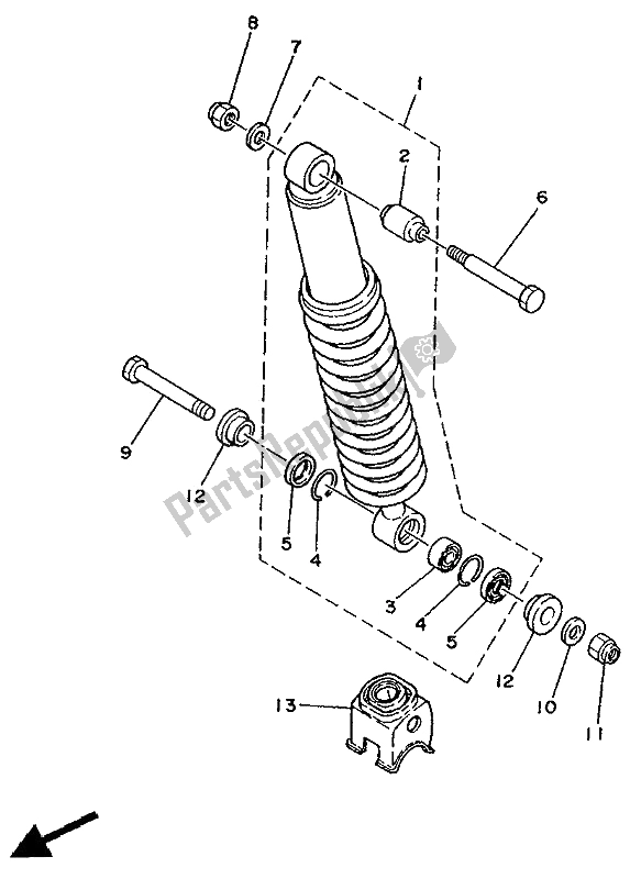 Tutte le parti per il Sospensione Posteriore del Yamaha XTZ 750 Supertenere 1991