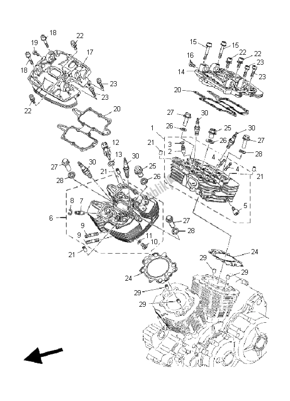 Wszystkie części do G? Owica Cylindra Yamaha MT 01 1670 2008