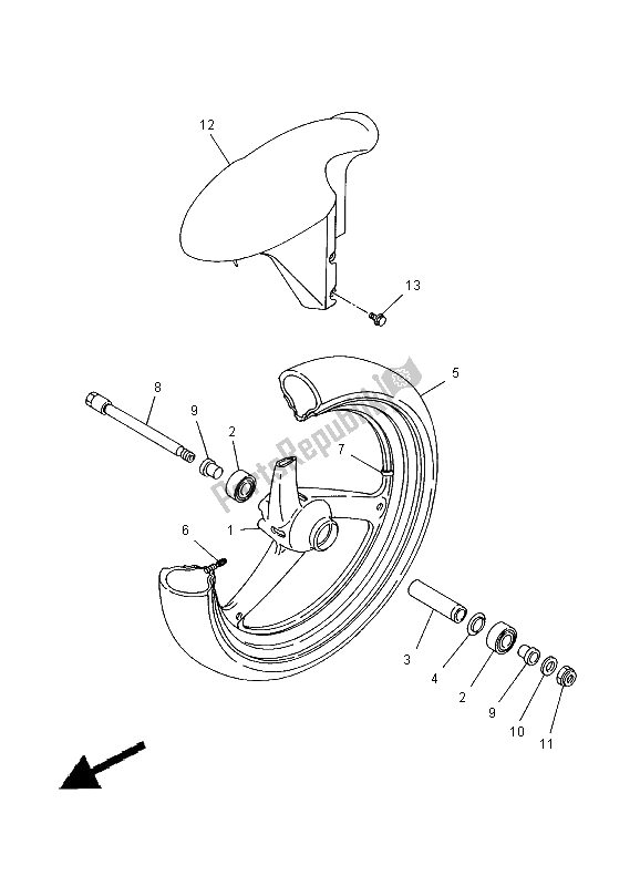 Wszystkie części do Przednie Ko? O Yamaha TZ 125 2000