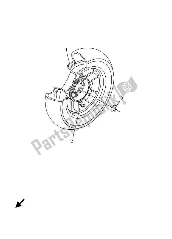 Todas as partes de Roda Traseira do Yamaha YP 125E Majesty 2007