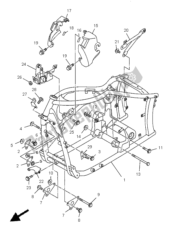 Todas las partes para Marco de Yamaha XVS 650 Dragstar 1997