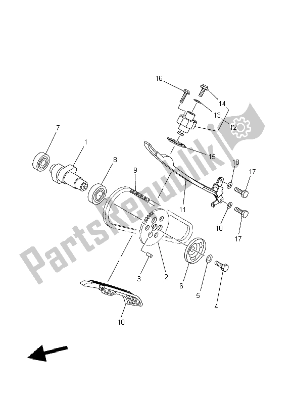 All parts for the Camshaft & Chain of the Yamaha YFM 450 FWA Grizzly 4X4 2014