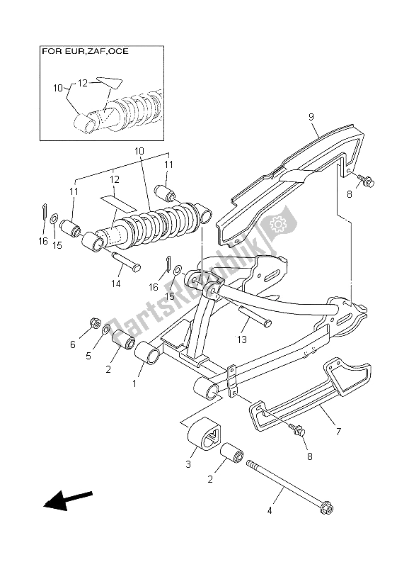 Toutes les pièces pour le Bras Arrière Et Suspension du Yamaha TT R 90E 2006