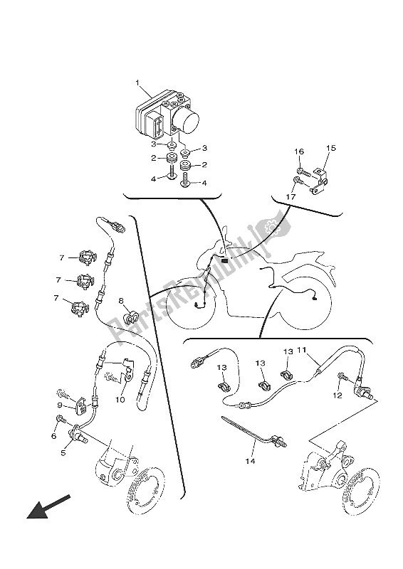 All parts for the Electrical 3 of the Yamaha MT-07 A 700 2016