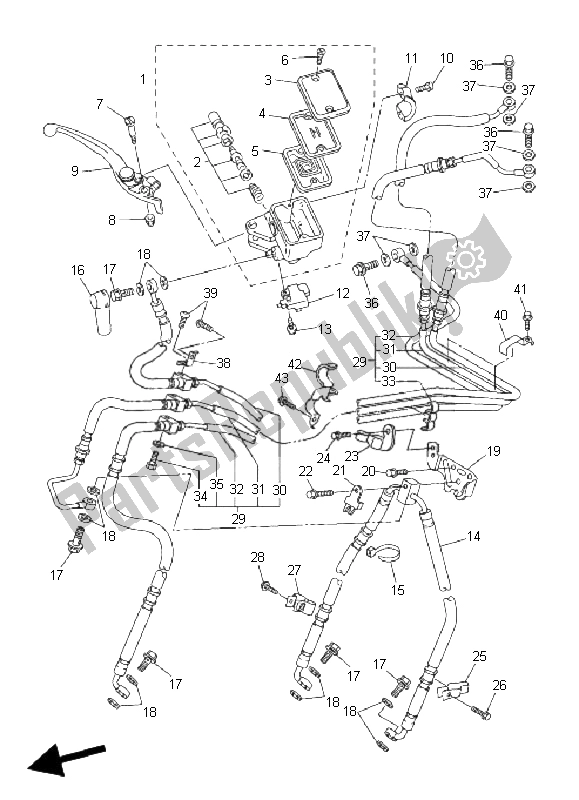 Wszystkie części do Przedni Cylinder G?ówny Yamaha FJR 1300 AS 2006