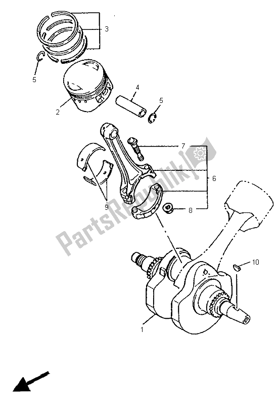 All parts for the Crankshaft & Piston of the Yamaha XV 535 S Virago 1996