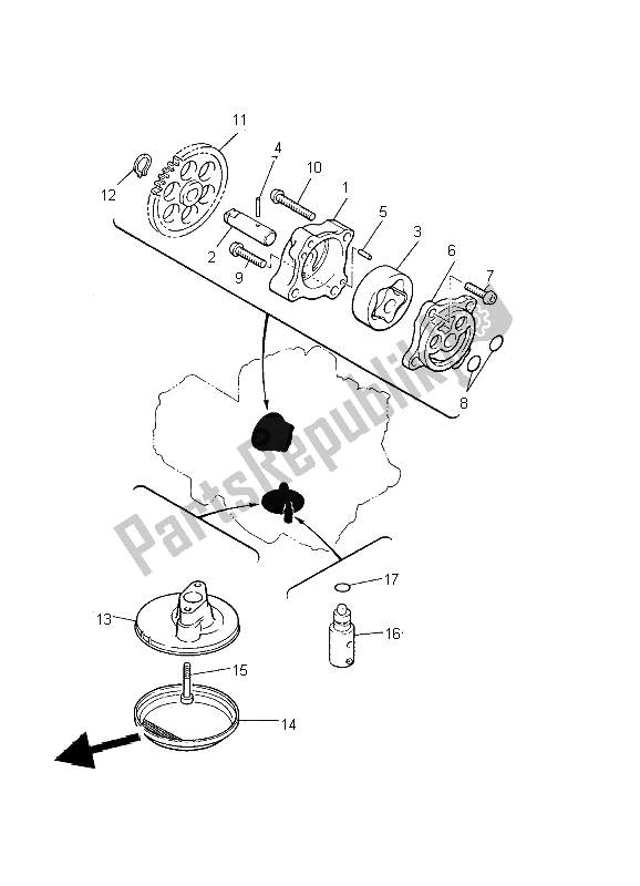 Toutes les pièces pour le La Pompe à Huile du Yamaha XJ 600S Diversion 2002