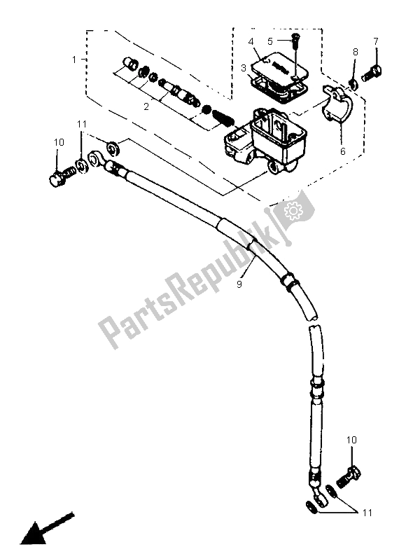 All parts for the Front Master Cylinder of the Yamaha XTZ 660 Tenere 1996