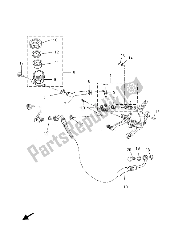 Wszystkie części do Tylny Cylinder G?ówny Yamaha YZF R 125 2013