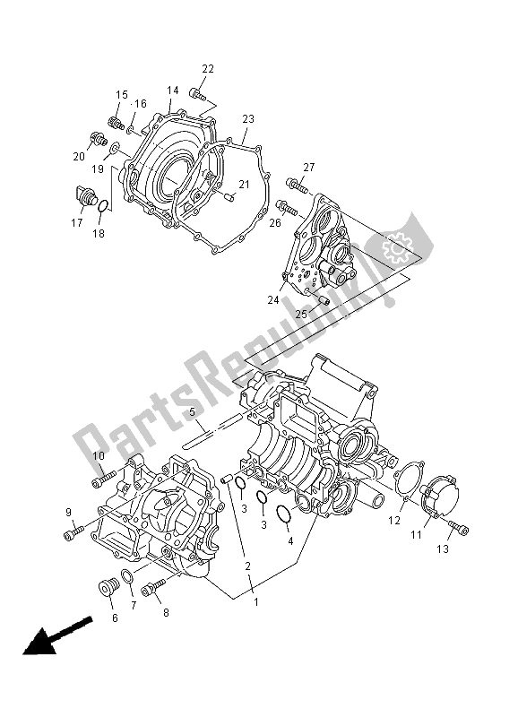 All parts for the Crankcase of the Yamaha TZ 250 2000