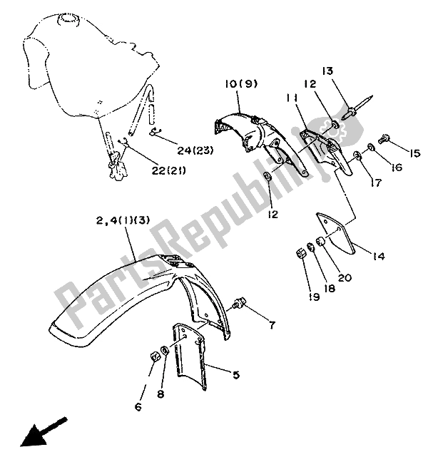 All parts for the Alternate (chassis) (for Se) of the Yamaha DT 125R 1994