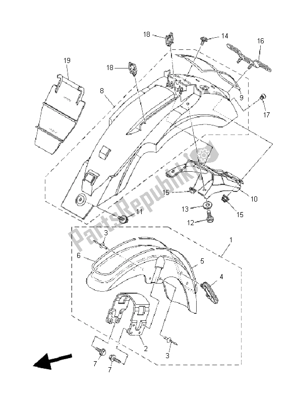 All parts for the Fender of the Yamaha YB 125 SPD 2008