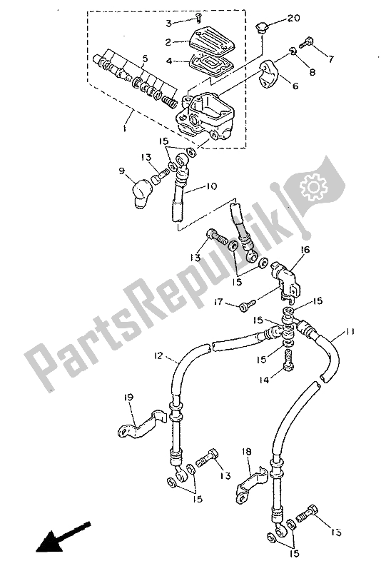 Wszystkie części do Przedni Cylinder G?ówny Yamaha FJ 1200 1991