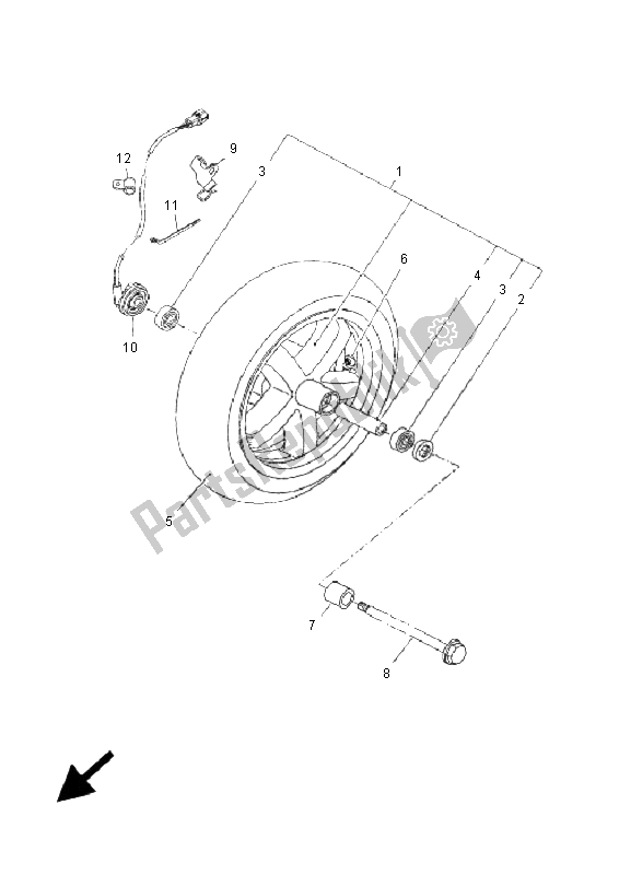 Todas las partes para Rueda Delantera de Yamaha YP 250R X MAX 2006