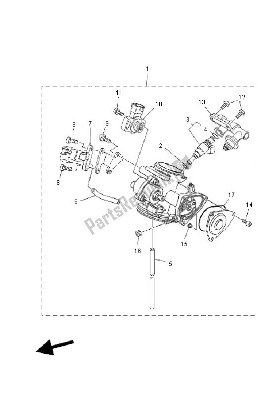 All parts for the Throttle Body Assy 1 of the Yamaha YFM 700F Grizzly EPS 2011