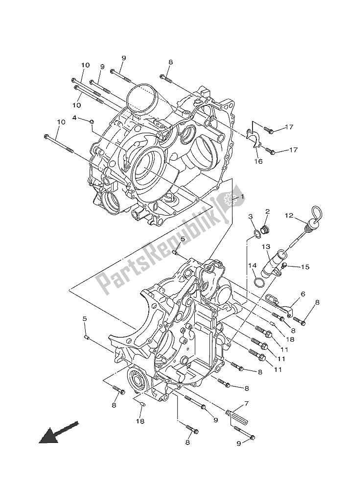 Todas las partes para Caja Del Cigüeñal de Yamaha YFM 700 Fwad Grizzly EPS LE 2016