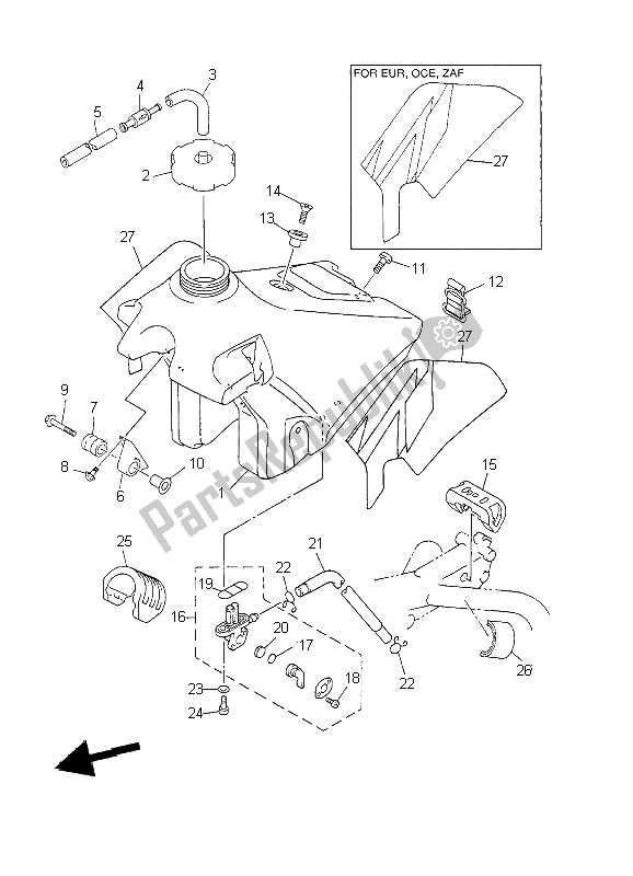 Tutte le parti per il Serbatoio Di Carburante del Yamaha WR 426 400F 2002