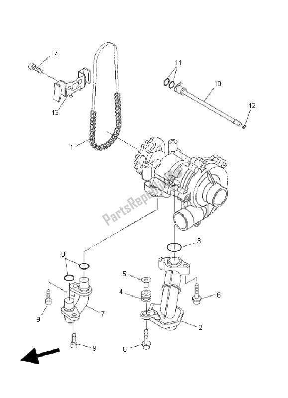 All parts for the Oil Pump of the Yamaha FZ1 S Fazer 1000 2006