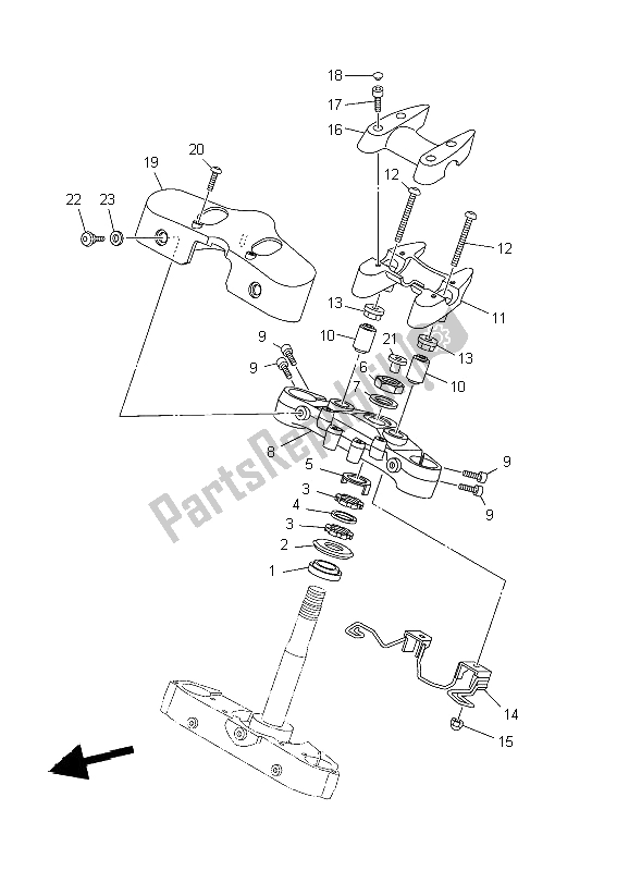 All parts for the Steering of the Yamaha XV 1900A Midnighst Star 2009