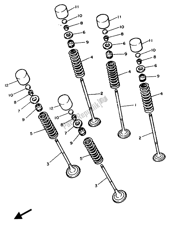 Toutes les pièces pour le Soupape du Yamaha FZR 750 RW 1989