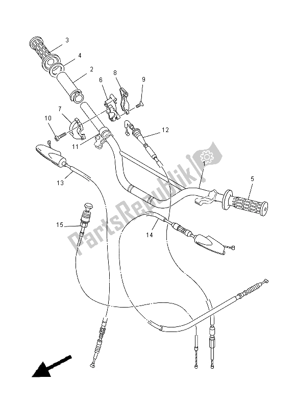 All parts for the Steering Handle & Cable of the Yamaha TT R 125 SW 2000