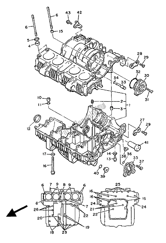 Toutes les pièces pour le Carter du Yamaha XJ 900 1986