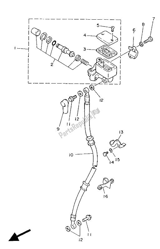 Toutes les pièces pour le Maître-cylindre Avant du Yamaha YSR 50 1987