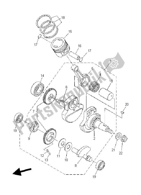 Todas las partes para Cigüeñal Y Pistón de Yamaha XT 125X 2008