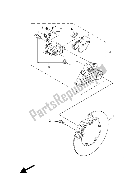 Tutte le parti per il Pinza Freno Posteriore del Yamaha MT 03 660 2008