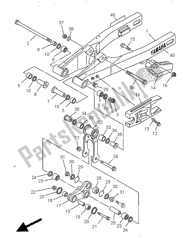 Todas las partes para Brazo Trasero de Yamaha YZ 80 LC 1999