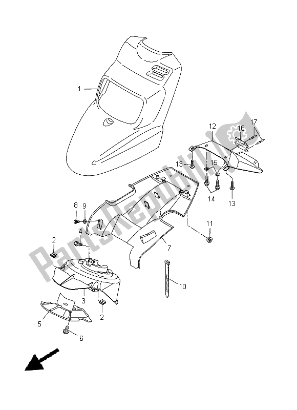 All parts for the Front Fender of the Yamaha CW 50 2014