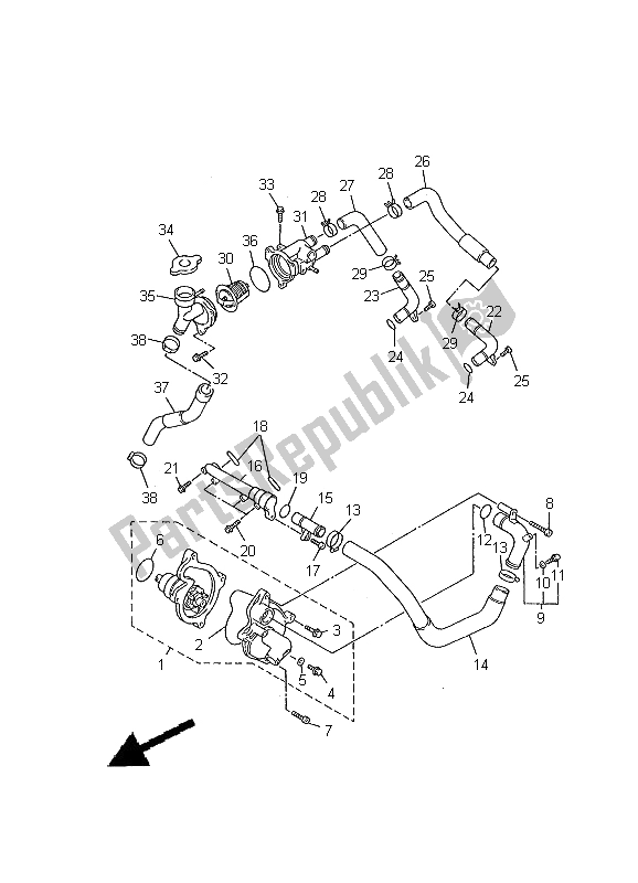 Toutes les pièces pour le Pompe à Eau du Yamaha FZS 600 2000