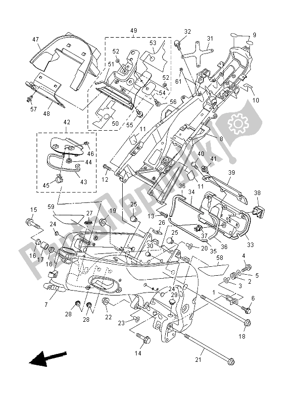 Todas as partes de Quadro, Armação do Yamaha YZF R1 1000 2008