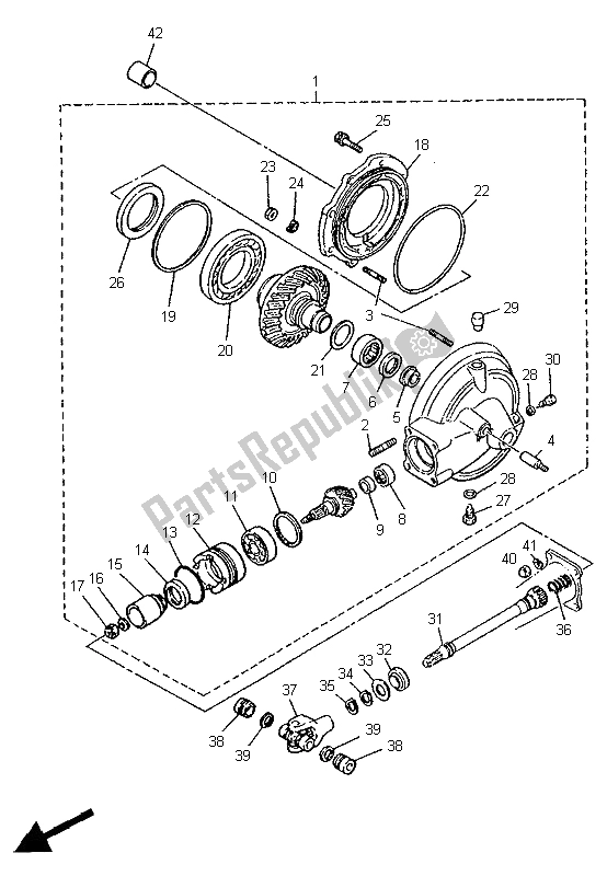 All parts for the Drive Shaft of the Yamaha XV 1100 Virago 1997