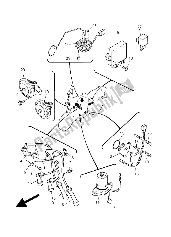 Tutte le parti per il Elettrico 1 del Yamaha XJR 1300 SP 2000