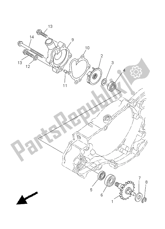 Tutte le parti per il Pompa Dell'acqua del Yamaha WR 250Z 1998