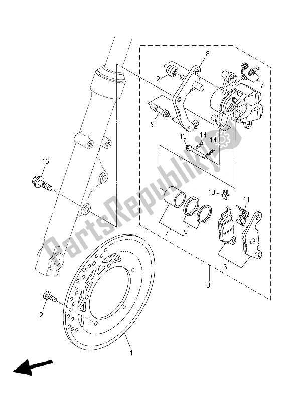 Tutte le parti per il Pinza Freno Anteriore del Yamaha YBR 125 ED 2010