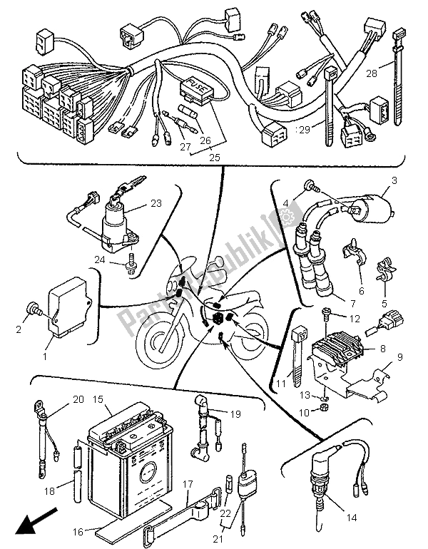 All parts for the Electrical 1 of the Yamaha XTZ 750 Super Tenere 1995