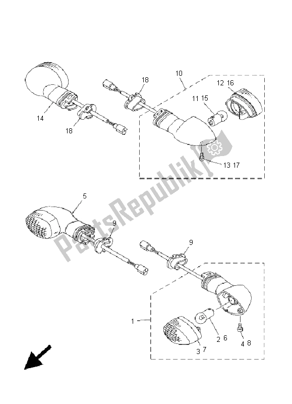 Todas las partes para Luz Intermitente de Yamaha TDM 900A 2005