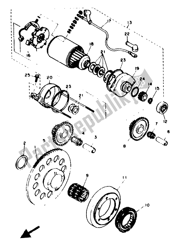 Toutes les pièces pour le Embrayage De Démarrage du Yamaha XTZ 660 Tenere 1992