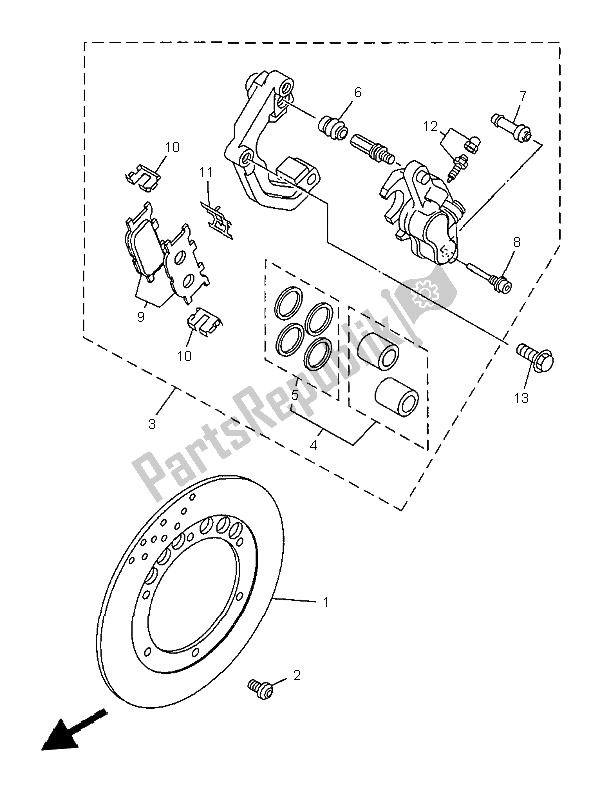 Wszystkie części do Zacisk Hamulca Przedniego Yamaha SR 125 1999