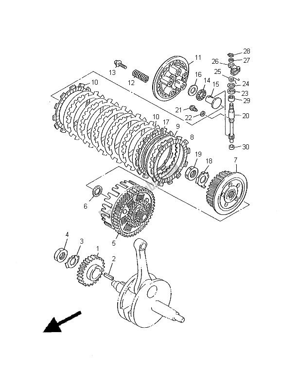 Todas las partes para Embrague de Yamaha XT 600E 2000