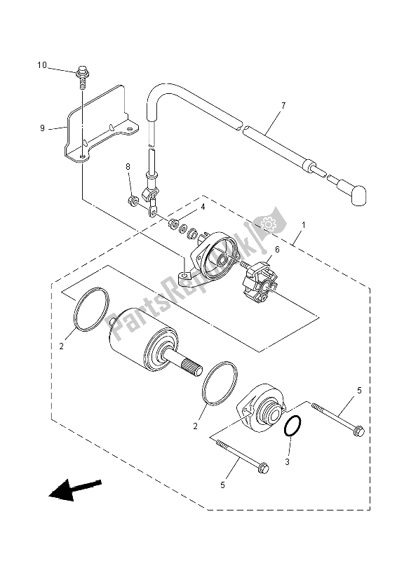 All parts for the Starting Motor of the Yamaha YFM 450 FWA Grizzly 4X4 2014