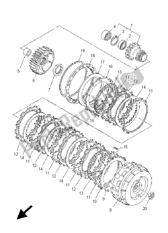 Tutte le parti per il Frizione del Yamaha XP 500 T MAX 2005