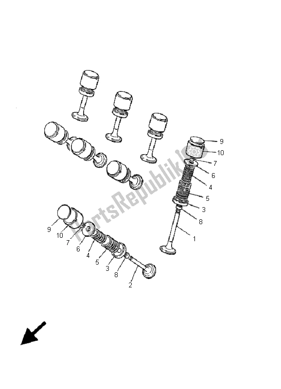 Toutes les pièces pour le Soupape du Yamaha XJ 600S Diversion 2001